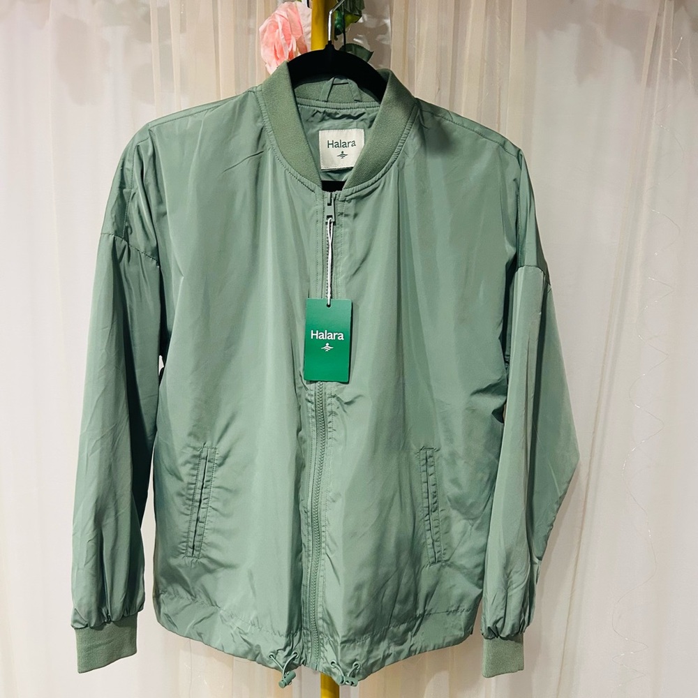 Halara Sage Green Bomber Jacket Women’s Size S New With Tags